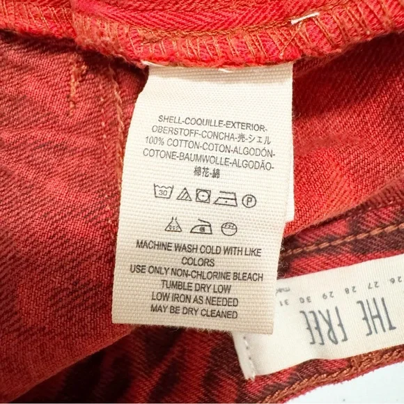 Free People Sun Break Red Denim Shorts 24 - Picture 9 of 14